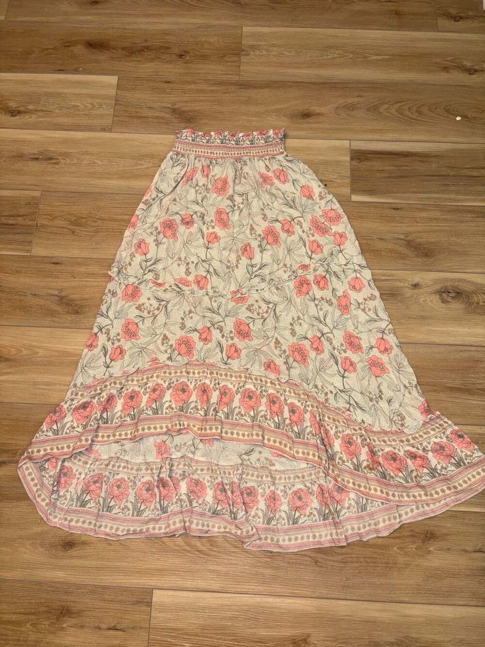 R. Vivime Floral Tiered Maxi Girls Skirt Size L 12/14